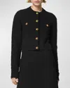 Versace Black Cardigan With Jewel Buttons In Black