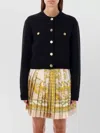 Versace Black Cardigan With Jewel Buttons In Blue