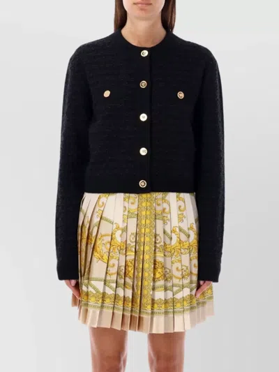 VERSACE TWEED KNITWEAR FRONT POCKETS