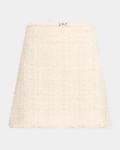 Versace Tweed Medusa '95 Mini Skirt In Neutral