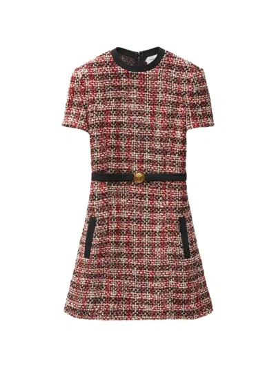 Versace Tweed Mini Dress In Multi