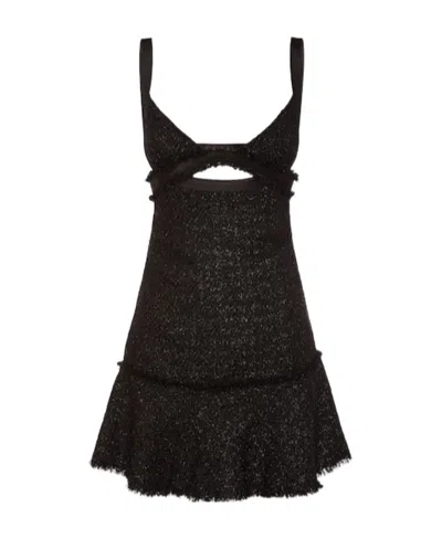 Versace Tweed Mini Dress In Black
