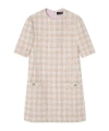 Versace Metallic Tweed Mini Dress In Nude