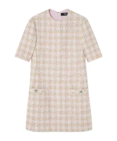 VERSACE VERSACE SHORT-SLEEVED TWEED MINI DRESS