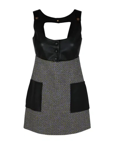 Versace Tweed Mini Dress Woman Mini Dress Multicolored Size 8 Cotton, Virgin Wool, Linen, Polyamide In Fantasy