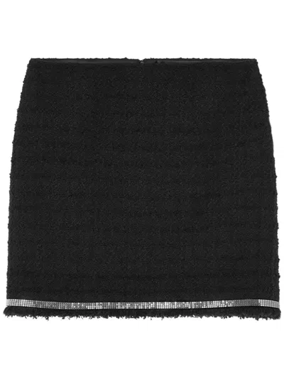 Versace Tweed Mini Skirt In Black