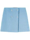 Versace Tweed High-waist Skirt In Clear Blue