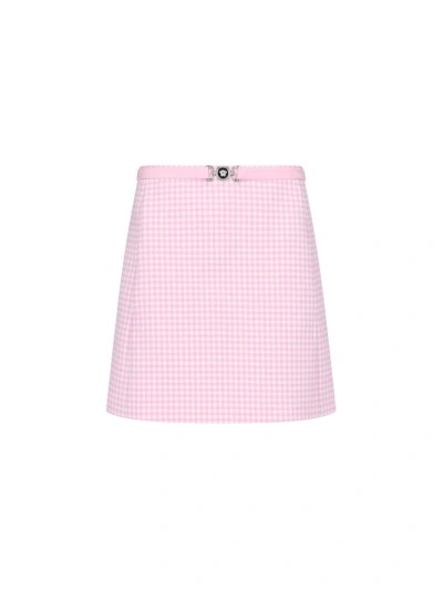 Versace Tweed Mini Skirt In Pink