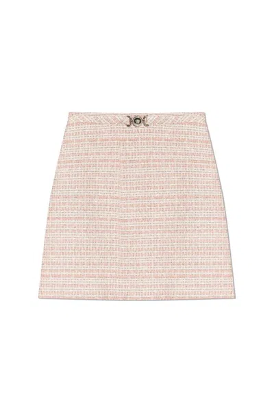 Versace Tweed Mini Skirt In Pink