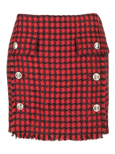 Versace Tweed Mini Skirt Skirts Red
