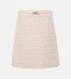 Versace Pink Ribbed Blend Skirt In Pink