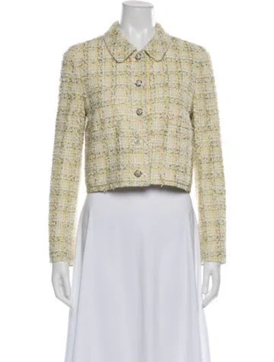 Pre-owned Versace Tweed Pattern Evening Jacket In Neutral