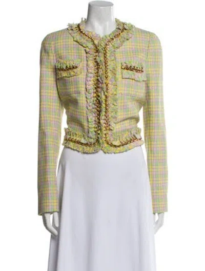 Pre-owned Versace Tweed Pattern Jacket In Multi