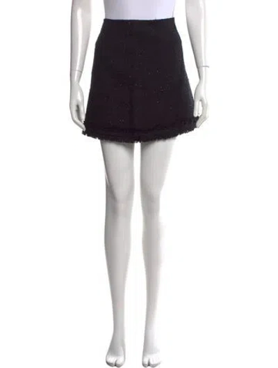 Pre-owned Versace Tweed Pattern Mini Skirt In Black