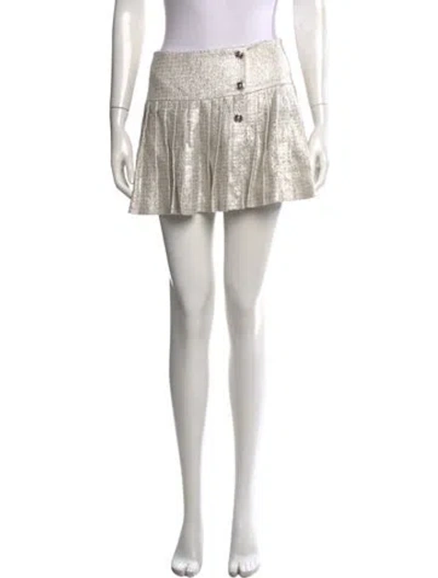Pre-owned Versace Tweed Pattern Mini Skirt In Gray