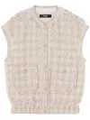 Versace Fancy Metallic Tweed Vest In Pink