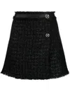 Versace Black Wool Blend Miniskirt In Black