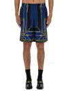 Versace Pattern-printed Elasticated Waistband Bermuda Shorts In Multicolor