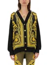 Versace Black La Coupe Des Dieux Cardigan In Multicolor