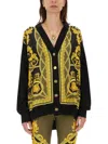 Versace Black La Coupe Des Dieux Cardigan In Multicolour