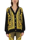 Versace Black La Coupe Des Dieux Cardigan In Multicolour