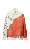 Versace Informal Shirt Silk Twill Print Stolen Jewels In Multi