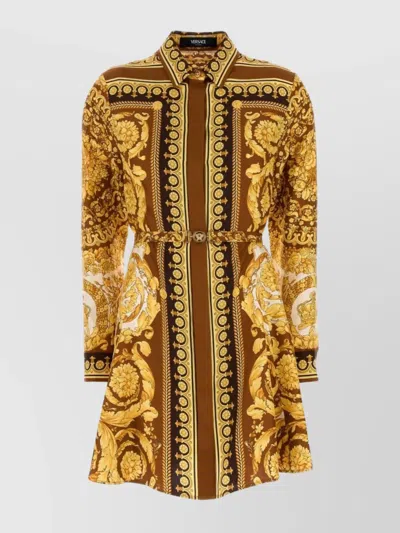 VERSACE TWILL SHIRT DRESS ORNATE PRINT