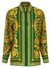 Versace Twill Shirt Shirt And Blouse Green In Yellow