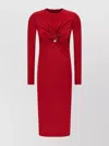 Versace Twisted Safety-pin Long-sleeve Jersey Midi Dress