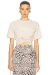 Versace Twist Front T-shirt In Champagne & White