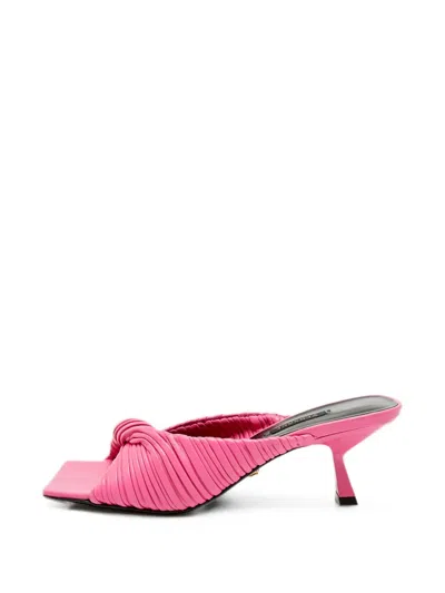 Pre-owned Versace Twist-detail Heeled Sandals In Pink