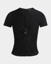 Versace Safety Pin Gathered Short-sleeved Top In Black