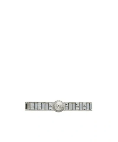 Versace Two-finger Ring In Gray