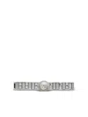 Versace Gianni Ribbon Crystal Cuff Ring In Silver
