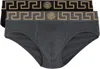 Versace Two-pack Black & Gray Greca Border Briefs In A91m-black-grey