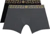 Versace Two-pack Black & Gray Greca Border Long Boxer Briefs In A91m-black-grey