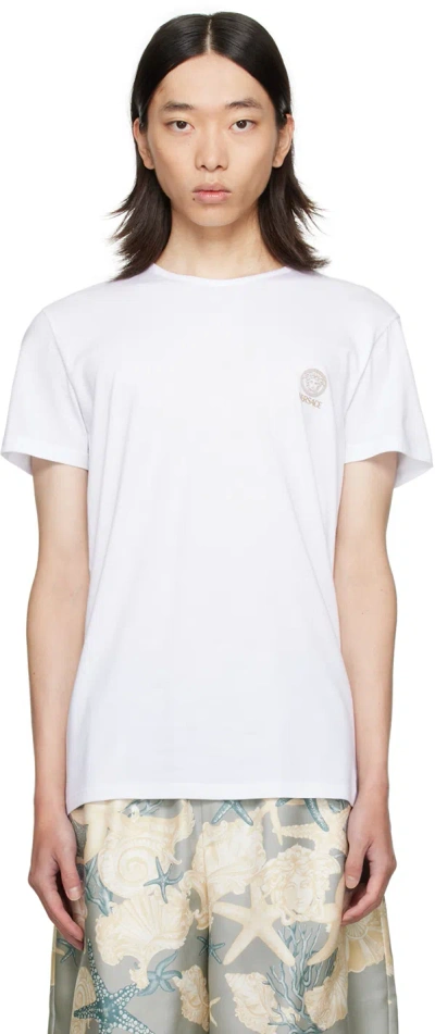 Versace Two-pack Black & White Medusa T-shirts In A225e-white-black