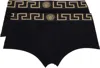 Versace Two-pack Black Greca Border Boxer Briefs In Black