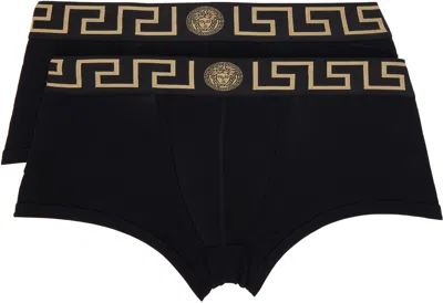 Versace Two-pack Black Greca Border Boxer Briefs