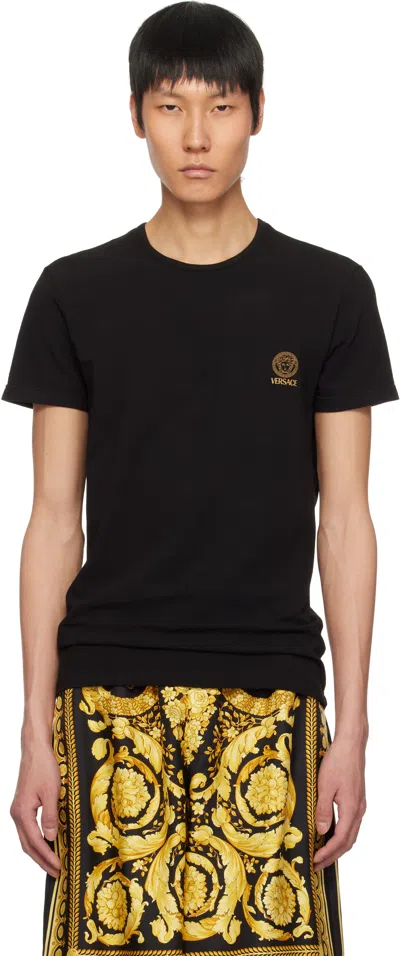 Versace Two-pack Black Medusa T-shirts In A1008-black