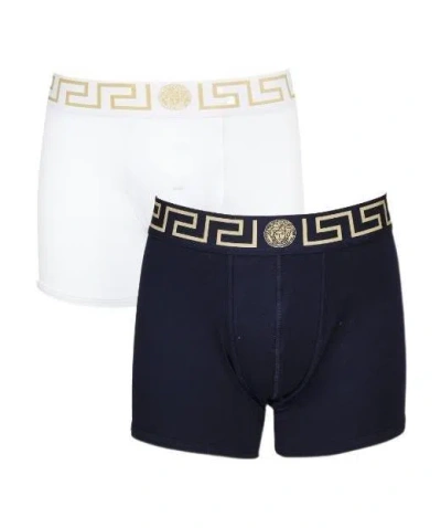 Versace Two-pack Greca-waistband Boxers In White