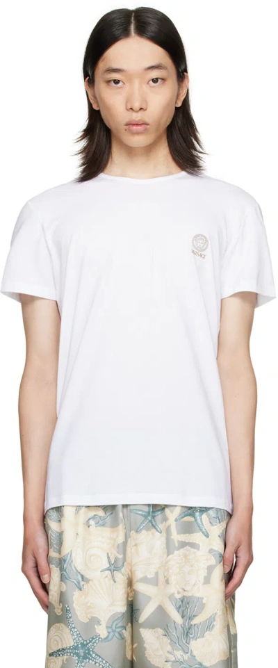 Versace Two-pack White Medusa T-shirt In A1001-optical White