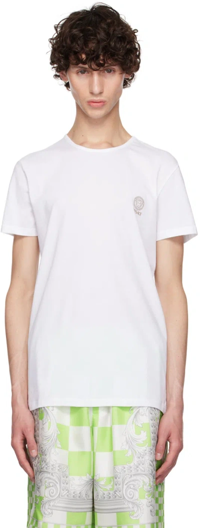 Versace Two-pack White Medusa T-shirts In A1001-optical White
