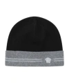 Versace Two-tone Knit Beanie In Black
