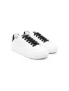 Versace Two-tone Leather Sneakers In White