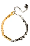 Versace Two-tone Mixed Chain Bracelet