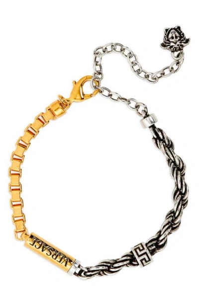Versace Two-tone Mixed Chain Bracelet