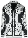 Versace Reversible Black Jacket With Baroque Print In Black