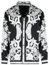 Versace Reversible Black Jacket With Baroque Print In Black