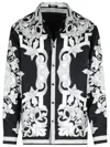 Versace Reversible Black Jacket With Baroque Print In Black